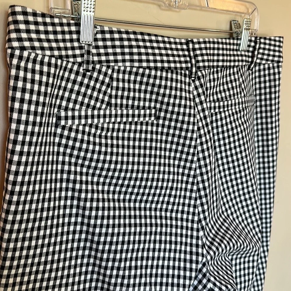 NWT Black & white gingham check pants crop Womens Plus Sz 16
